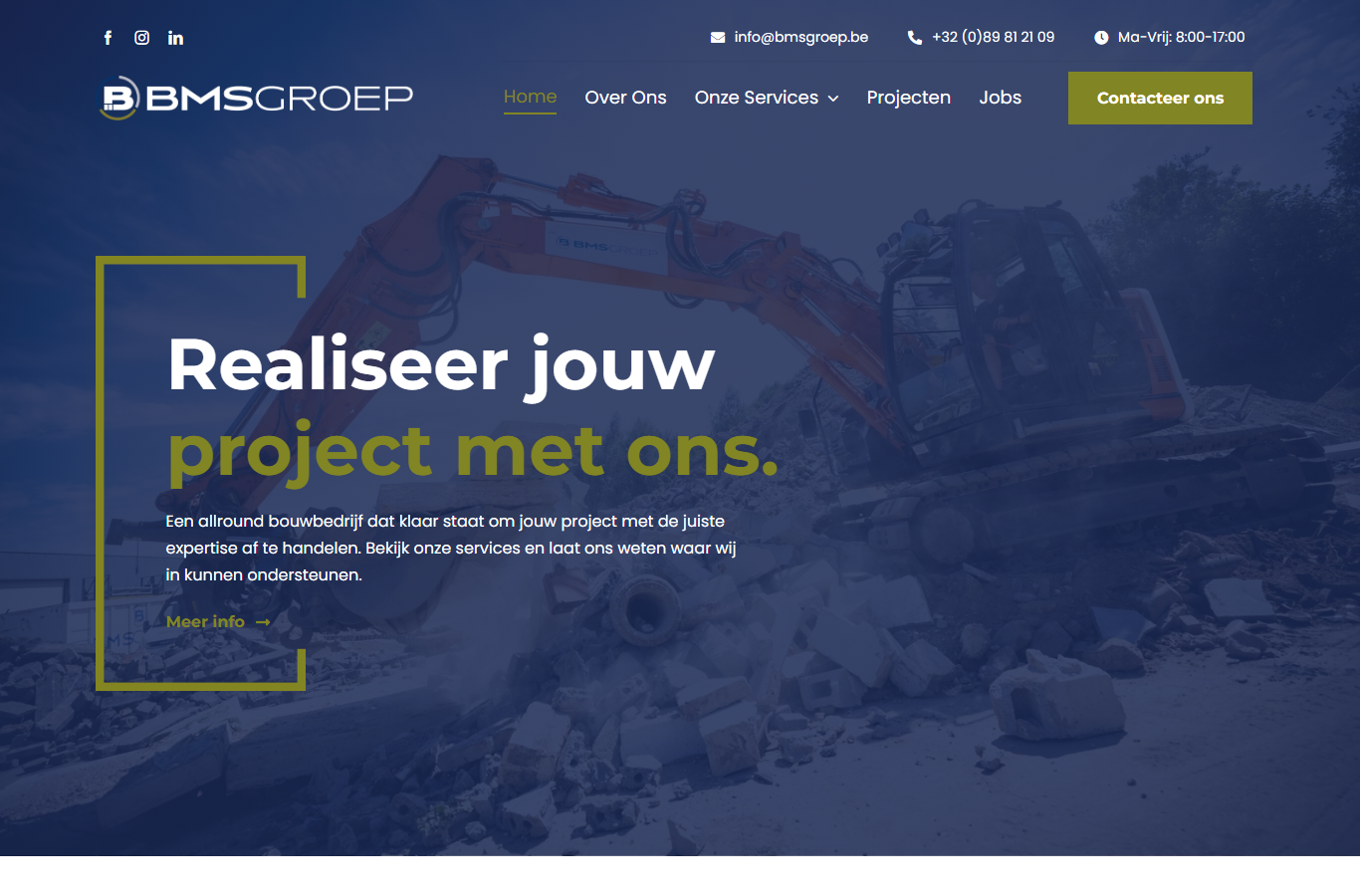 De website van bouwbedrijf BMS Groep