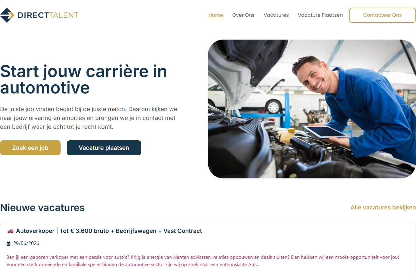 De vacaturewebsite van Directtalent