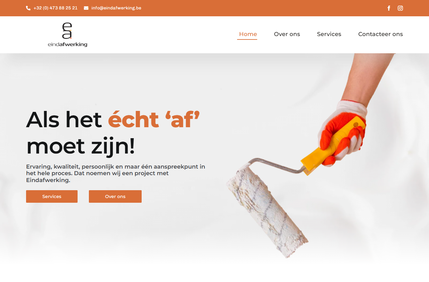 De website van Eindafwerking