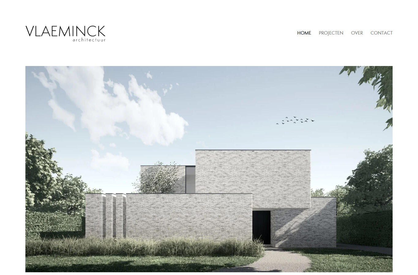 De portfoliowebsite van Vlaeminck Architectuur